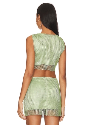 Camila Coelho Tropez Crop Top in Sage. Size XL. Also in XS, S.