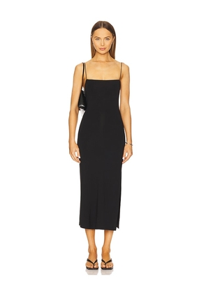 Enza Costa Strappy Side Slit Dress in Black. Size XS. Also in S, L.