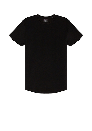 Cuts Crew Curve Hem T-Shirt in Black. Size M. Also in XXL/2X.