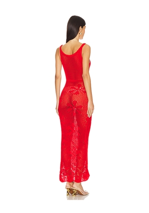 ASTA RESORT x REVOLVE Emma Tricot Dress in Red. Size S. Also in M, XL.