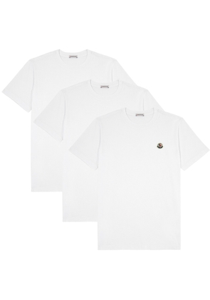Moncler Logo Cotton T-shirt - set of Three - White - M