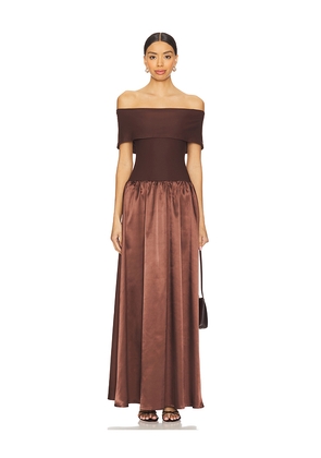 ALL THE WAYS Jolie Maxi Dress in Brown. Size XS. Also in S.