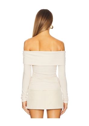 Elodie the Label Kate Off Shoulder Knit Top in Ivory. Size S. Also in M.