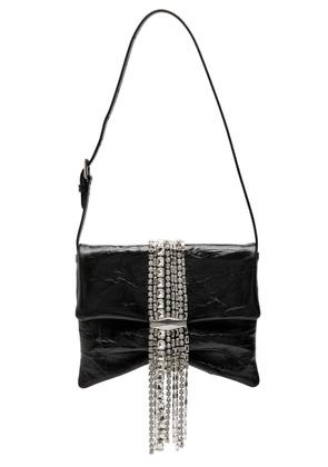 Jimmy Choo Zandra Crystal-embellished Leather Shoulder bag - Black And Silver - One Size