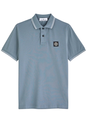 Stone Island Piqué Cotton Polo Shirt - Dark Blue - S