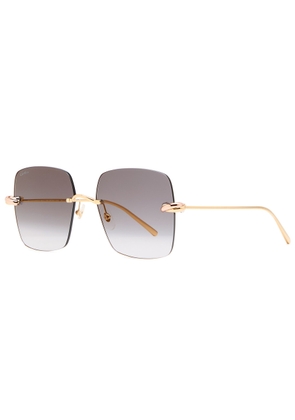 Cartier Trinity Rimless Square-frame Sunglasses - Gold - One Size