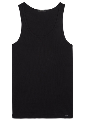 Tom Ford Ribbed Logo Jersey Tank - Black - S