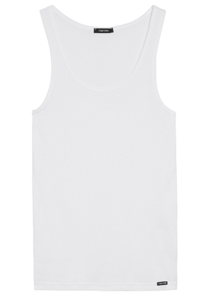 Tom Ford Ribbed Logo Jersey Tank - White - S