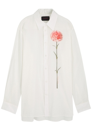 Simone Rocha Floral Printed Ramie-blend Shirt - White - XL
