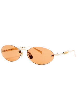 Gucci Eyewear Rimless Oval-frame Designer Sunglasses - Gold & Brown - One Size