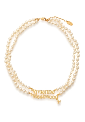Vivienne Westwood Amelia Logo Faux Pearl Bracelets - set of two - Gold - One Size