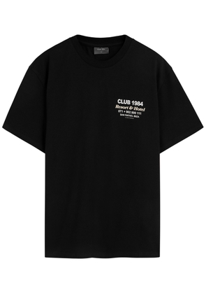 Club 1984 Elvissa Palm Printed Cotton T-shirt - Black - XL