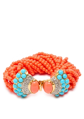Kenneth Jay Lane Beaded 22kt Gold-plated Bracelet - Coral - One Size