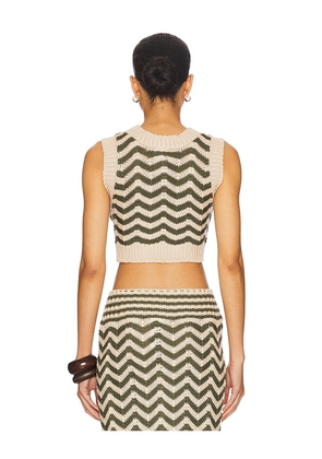 Agua Bendita Emory Ete Top in Olive,Beige. Size M. Also in S.