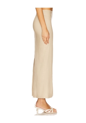 Camila Coelho Delanie Midi Skirt in Beige. Size M. Also in XXS, XL.