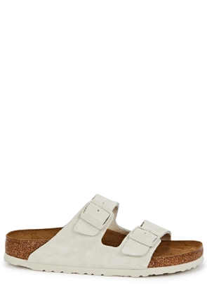 Birkenstock Arizona Suede Sliders - White - 8