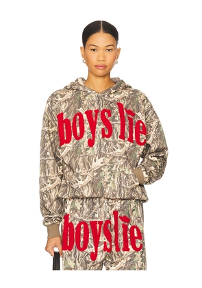 Boys Lie Manhunt Racer Hoodie in Green. Size M/L. Also in XS/S.