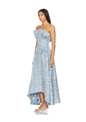 ELLIATT x REVOLVE Jacquard Asymmetric Gown in Blue. Size M. Also in S, XS, L, XL.