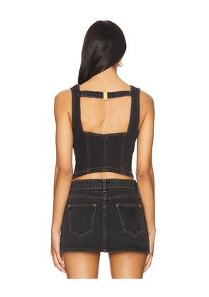 Abrand Cara Denim Top in Black. Size M. Also in L.