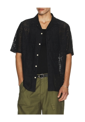 ALLSAINTS Netley Short Sleeve Shirt in Black. Size S. Also in M.
