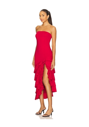 Bardot Agastina Strapless Maxi Dress in Red. Size M. Also in S, L, XL.