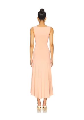 GUIZIO Daye Midi Dress in Coral. Size M. Also in XXS, S.