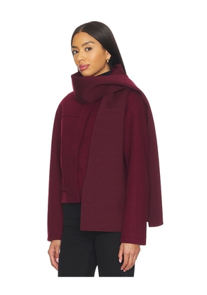 ALL THE WAYS Rissa Scarf Coat in Burgundy. Size M. Also in S, XL, XXS.