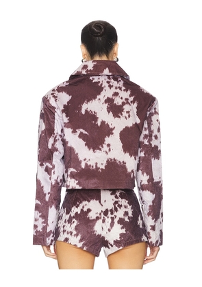 BY.DYLN Helsa Jacket in Wine,White. Size M. Also in XS, S, L.