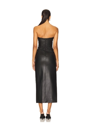 Bardot Eleni Faux Leather Midi Dress in Black. Size 10. Also in 6.