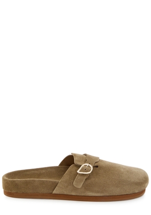 Ancient Greek Sandals Vasilista Suede Mules - Khaki - 39 (IT39/ UK6)