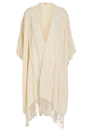 Caravana Knot Detail Cotton Cape - Natural - One Size