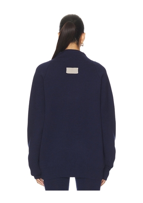 Aya Muse Knit Henley Sweater in Navy. Size M. Also in L.