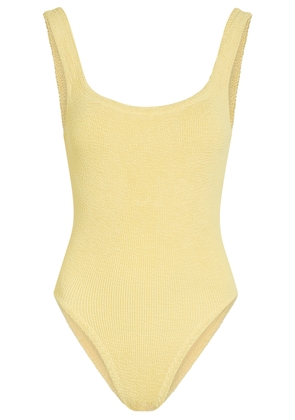 Hunza G Square-neck Crinkle Swimsuit - Yellow - One Size