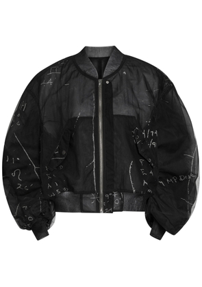 Rick Owens Secchia Flight Printed Tulle Bomber Jacket - Black - 40 (UK8 / S)