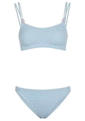 Hunza G Cassie Beaded Crinkle Bikini - Light Blue - One Size