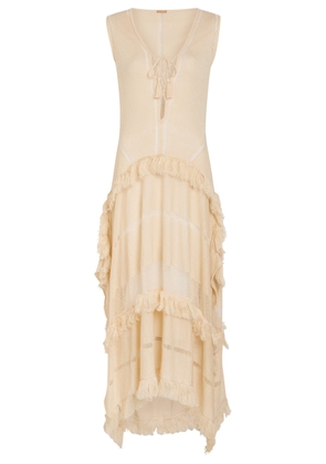Caravana Ladder Effect Fine-knit Linen-blend Maxi Dress - Natural - One Size