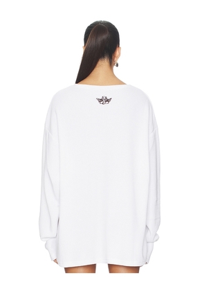 Boys Lie Rocker Thermal Bf Longsleeve Tee in White.