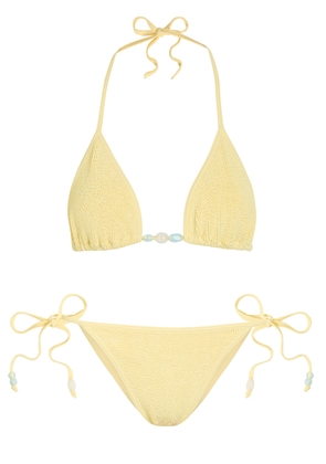 Hunza G Gina Beaded Detail Bikini - Yellow - One Size