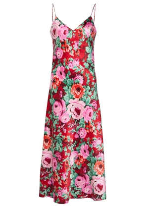 Olivia Von Halle Garbo Floral-print Silk Night Dress - Red - S (UK8-10 / S)