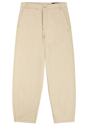 Jacquemus Le De-nimes Paysan Wide-leg Cotton-blend Trousers - Beige - 32 (W32 / M)