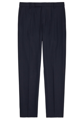 Sunspel Textured Slim-leg Stretch-wool Trousers - Navy - 36 (W36 / XL)
