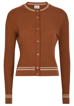 Tods Striped Trims Cotton-knit Cardigan - Terracotta - XS (UK6 / XS)