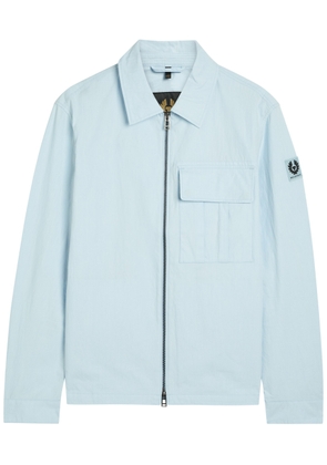 Belstaff Logo-appliquéd Cotton-blend Overshirt - Light Blue - S