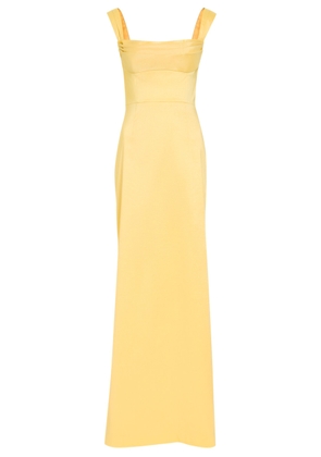Rebecca Vallance Mandy Pleated Slubbed-poplin Maxi Dress - Yellow - 10 (UK10 / S)