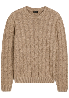 Zegna Cable-knit Linen-blend Jumper - Brown - 50 (IT50 / L)