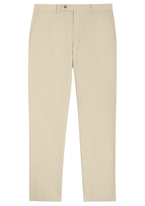 Sunspel Cotton and Linen-blend Tapered-leg Trousers - Ecru - 32 (W32 / M)