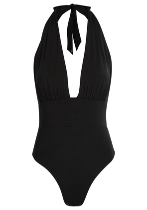 Max Mara Beachwear Calle Halterneck Stretch-polyamide Swimsuit - Black - Ivb (UK14 / L)