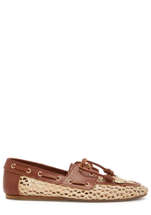 Ancient Greek Sandals Pliaria Leather-trimmed Raffia Loafers - Natural - 38 (IT38/ UK5)