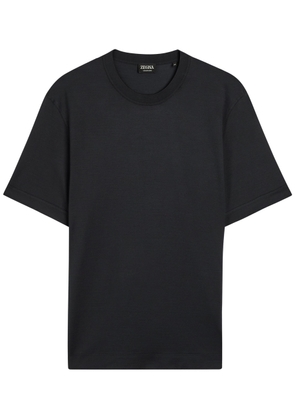 Zegna Cotton and Silk-blend T-shirt - Black - 46 (IT46 / S)