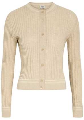Tods Striped Trims Cotton-knit Cardigan - Beige - XS (UK6 / XS)